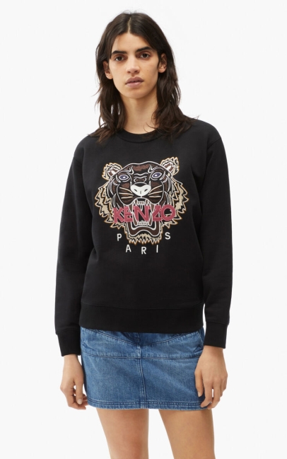 Kenzo Women Tiger Sweatshirt Black